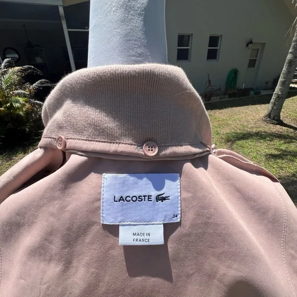 Authentic Lacoste Small 34 Rose Blush Pink Fashion Show Collection Trench Coat S - Picture 12 of 16